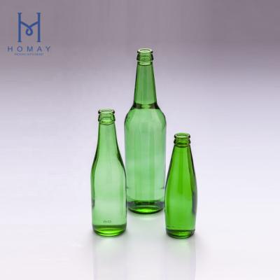 China Beverage 330ml 500ml Factory Outlet Green Color Custom Empty Glass Beer Bottles for sale