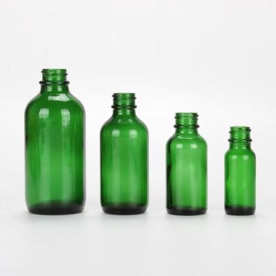 China Homay Bottles 0.5oz 1oz 2oz 4oz 8oz Green Boston Glass Cosmetic Bottle With Caps For Pharmaceutical And Cosmetic for sale