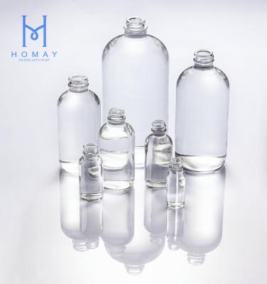 China Homay Round Clear 0.5oz 1oz 2oz 4oz 8oz 16oz 32oz Boston Glass Cosmetic Bottles for Pharmaceutical and Cosmetic with Trigger Pump for sale