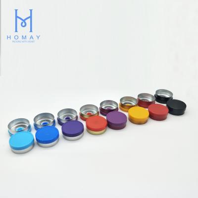 China Homay Non-Refillable Aluminum Plastic Caps 32mm Packaging 13mm 20mm Glass Vials Caps for sale