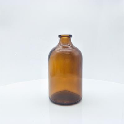 China Pharmaceutical amber molded glass vial 100ml for sale