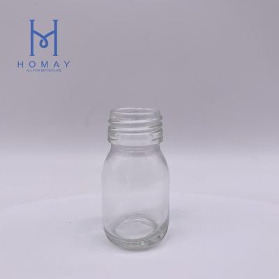 China 30ML Medicine Clear Glass Drinks Syrup Glass Bottles With Screw Caps for sale