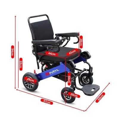 China Aluminum alloy price suitable wheelchair type new dual battery electric wheelchair brushless foldable wheelchair for elderly people for sale