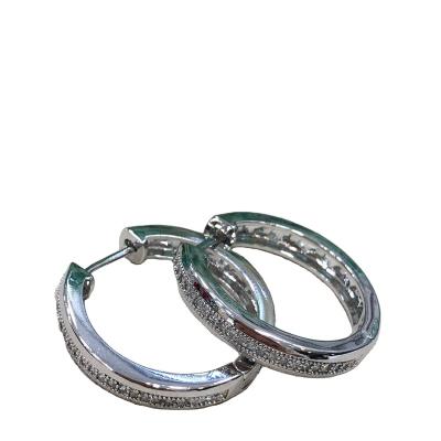 China High Quality Cute Customize Cute Jewelry Silver Zircon Circle Hoop Earrings Women For Gift Party for sale