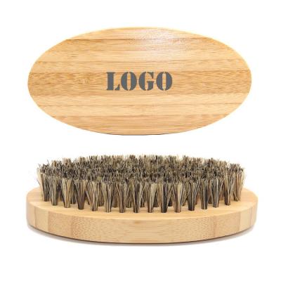 China Beard Grooming Hot Sale Logo Mens Boar Bristle Beard Custom Wholesale Detangling Sweep Wooden Beard Mustache Sideburns Brush for sale