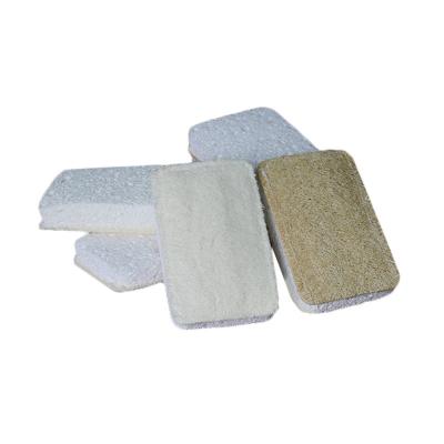 China Sustainable Eco-Friendly Biodegradable Wood Pulp Cotton With Loofah Sponge Kitchen Dishes Cleaning Scrubber for sale