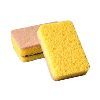 China Sustainable Eco Friendly Biodegradable Wood Pulp Cotton With Sisal Sponge Dishes Cleaning Sponge Scrubber for sale