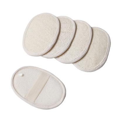 China EXFOLIATING 100% Natural Loofah Sponge Scrubber Customized Exfoliating Bath Spa Loofah Pads for sale