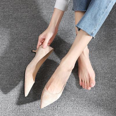 China 2021 Breathable spring and stiletto of Autumn Wholesale Office Ladies Fancy shoes white women's low heels for sale