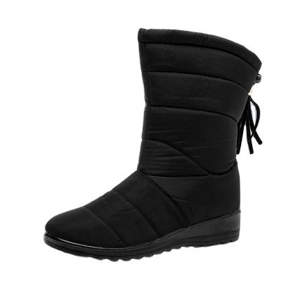 China Fashion Trend Wholesale Fine Quality Fabric Waterproof Snow Boots New Model Ladies Boots Gray Woman Snow Boots for sale