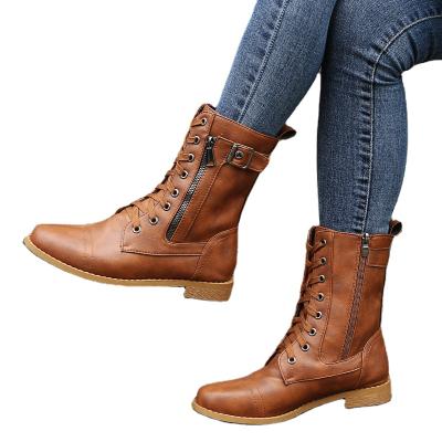 China Excellent Quality Waterproof Women's Martin Knight Boots Fashion High Top Black Ladies Boots for sale