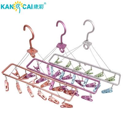 China Super Space 12 Pegs Folding Portable Sock Cloth Drying Rack With Clips for sale