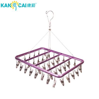 China Durable Hot Selling Modern Laundry Home Clothes Hanger Stainless Steel Hat Clips Hanger With 41 Pegs for sale