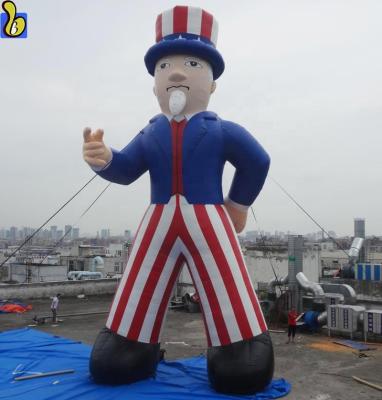 China PVC Tarpaulin Holiday Cartoon Parade Balloon Inflatables Uncle Sam Balloon On Ground for sale