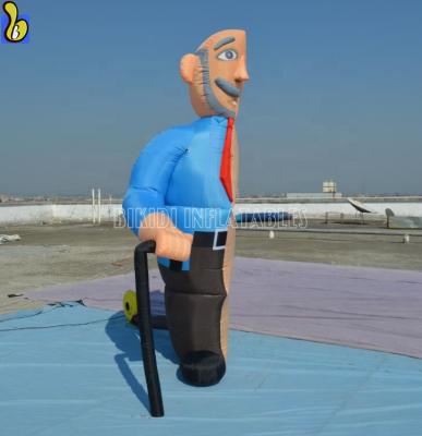 China Fabric 4.5m High Abraham Cartoon Inflatable , Inflatable Old Man Balloon Oxford Half for sale