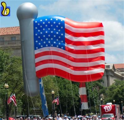 China Custom Inflatable Flying Sales Promotion Helium Cap Balloon , USA Flag Parade Balloon For Events for sale