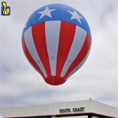 China Outdoor Sales Promotion American Flag Round Inflatable Balloon, Inflatable Hot Air Shape USA Helium Balloon for sale