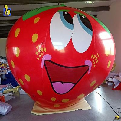 China Sales promotion cute strawberry helium balloon, large inflatable flying balloon for promotion K7124 for sale