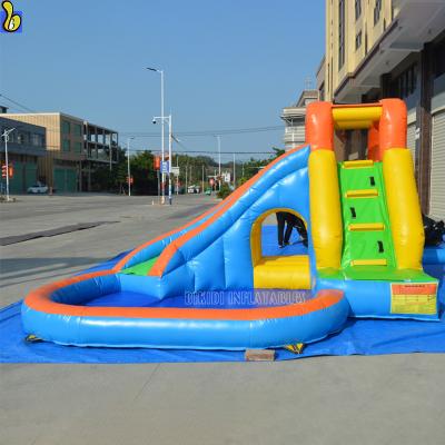 China High Strength Good Prices Inflatable Water Slide , Inflatable Slide With Pool B4115 for sale