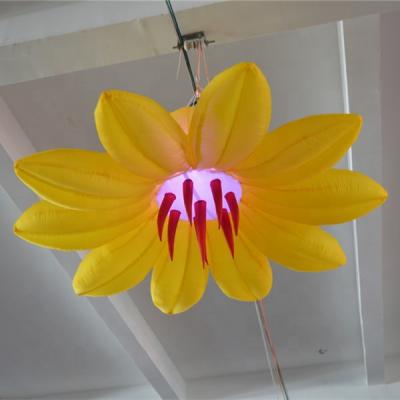 China 210T Ripstop Nylon Taffeta Oxford 16 Color-Changing LED Inflatable Flowers, Lighting Flower Balloon For Party C2010-3 for sale