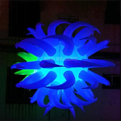 China 210T Taffeta Ripstop Oxford Nylon Inflatable Decoration LED Lighting Stage Ball, Inflatable Ceiling Ball With Grains For Party C2024-1 for sale