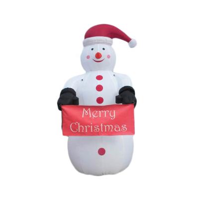 China PVC Tarpaulin Inflatable Merry Christmas Snowman Balloon For Christmas for sale