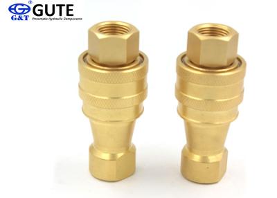 China Machinning Technics Brass Quick Disconnect Fittings With Self - Sealing Poppet Valves for sale