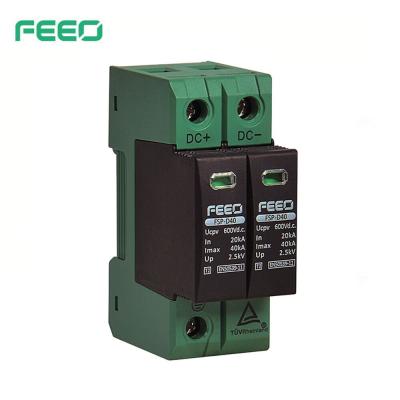 China FEEO FSP-D40 DC SPD 2P 600VDC 800VDC 20kA 40kA PV Solar Photovoltaic System Protector FSP-D40 DC Surge Protection Device for sale