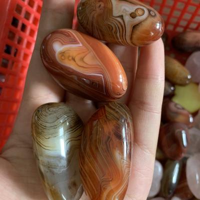 China Europe Wholesale Natural Quartz Healing Agate Palm Crystal Stone Silk Stone for sale