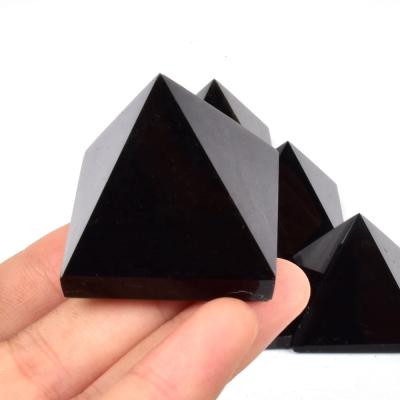 China Wholesale Europe Energy Reiki Healing Pyramid Black Obsidian Pyramid For Crafts for sale