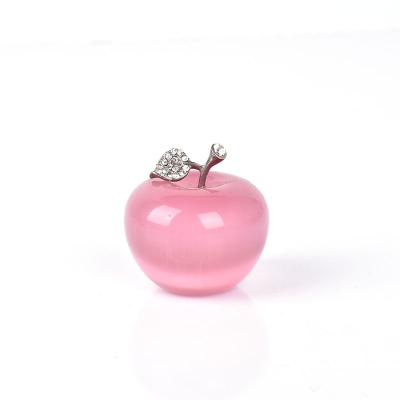 China Wholesale Europe Natural Rose Opal Crystal Apple Carving Healing Crystal Carving Home Decoration Gifts for sale