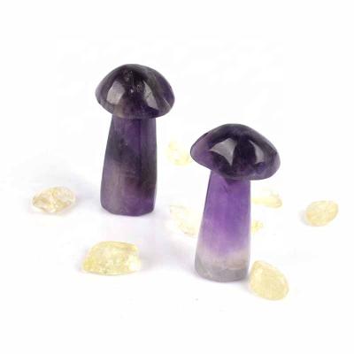 China Wholesale Crystal Mushroom Carving Natural Dreamy Crystal Carving Family Decoration purple from Europe for sale