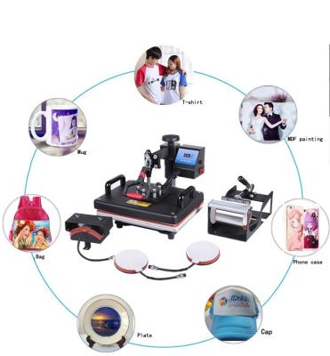 China Hotels 6 in 1 Combo Multifunction Heat Press Machine T-shirt Mug Cap/T-shirt Mug Heat Transfer Machine Multifunctional Sublimation Printing Machine for sale