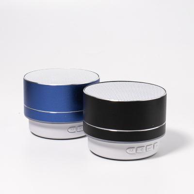 China AirPlay A10 portable mini metal fm radio tooth wireless speaker cheap colorful small speaker blue round for sale