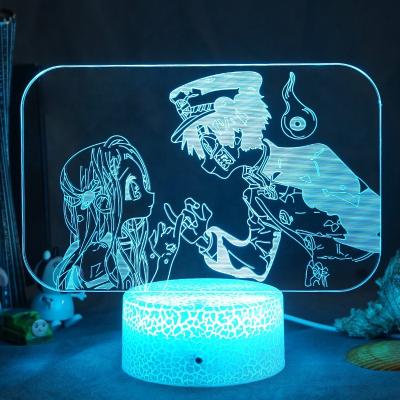 China Modern Creative 3D Illusion Killer Demon Table Desk LED Desk Lamp Acrylic Table Lamp Night Light for sale