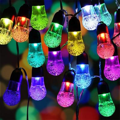 China IP66 30 LED Romantic Solar Powered Waterproof Outdoor Fairy String Light Crystal Ball Holiday Party Bubble Decoration for sale