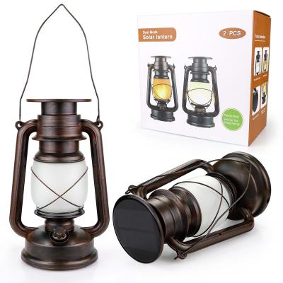 China Wholesale Camping/Garden/Tent Retro LED Solar Lantern Dual Mode Portable Camping Lantern LED Light for sale