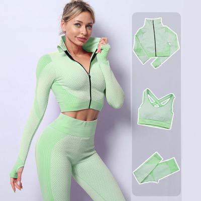 China Hot Selling Breathable Custom Logo Sport Wear Suit Slim Ladies Gym Clothing Fitted Workout Sportswear Women Fitness Yoga Set Colorful for sale