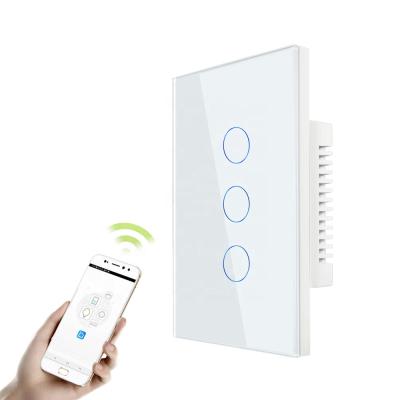 China Wifi + Smart Home Switch Wifi Touch Lamp Switches 3 AU SAA Standard Glass Panel Touch Control Approval 1 Way / 2 Way / 3 Way for sale