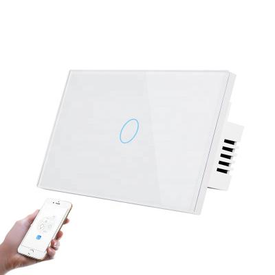 China Tuya WiFi Smart Touch Switch Panel WiFi Control Switch Glass US App Type 1 Gang WiFi Lamp Switch With CE RoHS Approval for sale