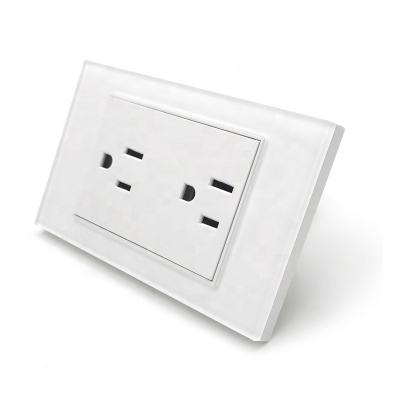 China Residential / General Purpose Type America Glass Panel US Double Wall Power Outlet 110 - 240 V AC for sale