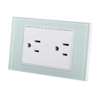 China Glass Panel Wall Outlets 110V 220V AC Power Dual US Plug Residential / General Purpose Type for sale