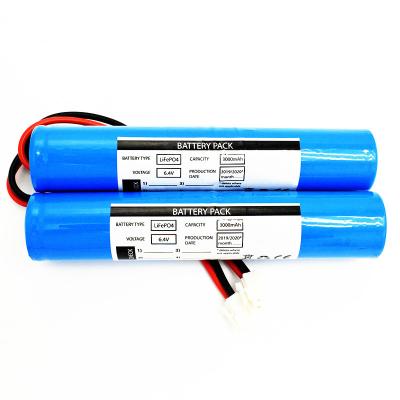 Cina Batteria LiFePO4 2x26650 3000mAh tipo stick 6.4V (Connettore JST VH-2P, UL1015 18#, lunghezza del filo 150mm) in vendita