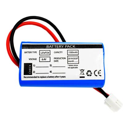 China Emergency Solar Lighting Use Side By Side Type LiFePO4 Batteries 1500mAh 6.4 Volt for sale