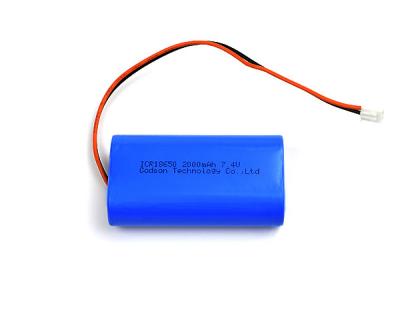 Cina rivestimento di PVC di 2000mah 7,4 V Li Ion Battery Icr 18650 per illuminazione di emergenza in vendita