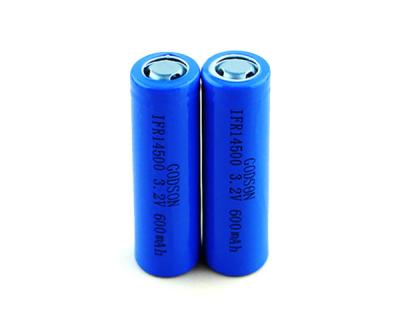 China CV del cc que carga la célula de la batería IFR14500 Regarchable 3,2 V 600mAh de 12V LiFePO4 en venta