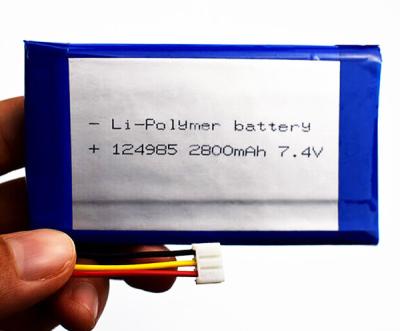 China 124985 het gewicht van 2800mAh 7,4 V Li Ion Battery Lithium Polymer Light Te koop