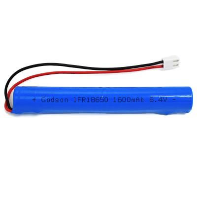 China 1600mAh 18650 LiFePO4 Packs 6.4V Emergency Lighting Battery for sale