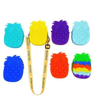 China Brand New Fashion Bubble Toy Change Purse Fruit Pineapple Cross-Body Bag Kids Shoulder Bag OEM & ODM for sale