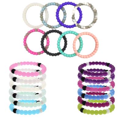 China Promotional Stuff Girls OEM Silicone Casual/Sports Bracelet Bead Bracelet Silicone Beaded Bracelet Fortune Toy Set for sale